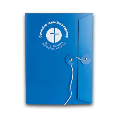 Designmappe mit Kordel und Knopf