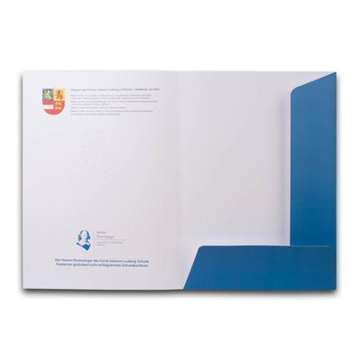 Zeugnismappe Schule mit Prägung