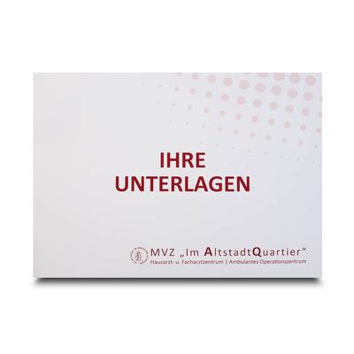 Patienteninformationen A5 Quermappe mit zwei Stecklaschen